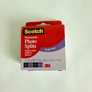 SCOTCH PHOTO SPLITS DOUBLE-SIDED ACID-FREE-500 SQUARES-MOUNTING PHOTOS-PROJECTS